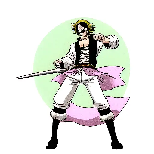 One piece zorro tattoo design idea