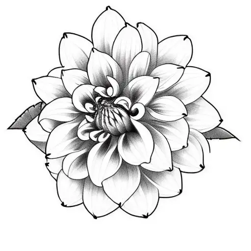 Looking for a black and white tattoo design of a Dahlia flower in Polynesian style for my tricep. Dahlia as the focal po tattoo design idea