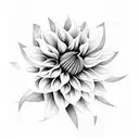 Looking for a black and white tattoo design of a Dahlia flower in Polynesian style for my tricep. Dahlia as the focal po tattoo design idea