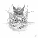 "slowly descend to the underworld" tattoo design idea