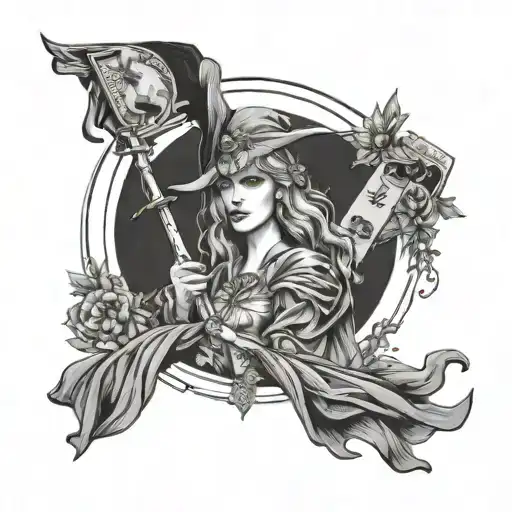 Taylor swift evermore cloak tarot card witch vibes  tattoo design idea