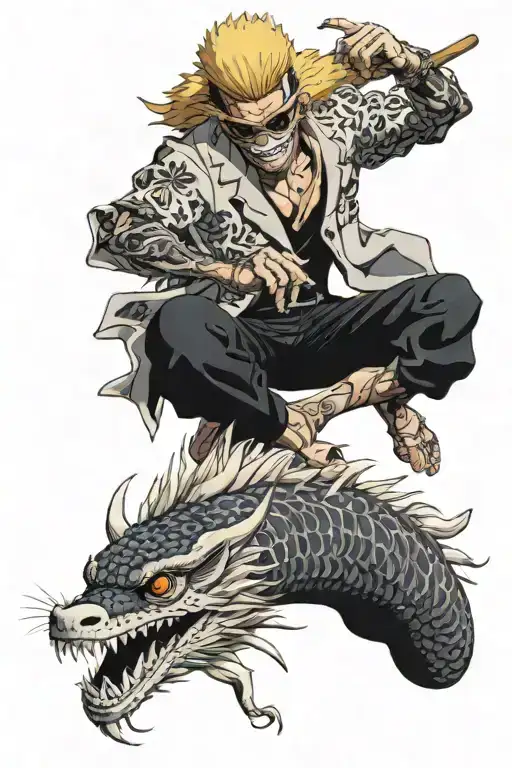 Doflamingo and Gekko tattoo design idea