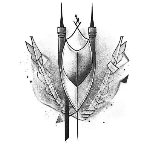 Feathered arrow tattoo design idea