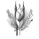Feathered arrow tattoo design idea