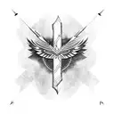 Feathered arrow tattoo design idea
