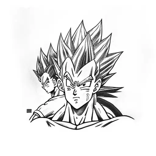 magín vegeta y trunks tattoo design idea