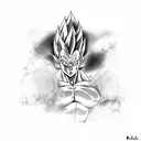magín vegeta y trunks tattoo design idea