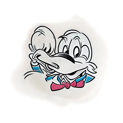 donald duck as the comedy and tragedy masks tattoo design idea