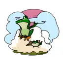 Smoking Frog that sits on cloud tattoo design idea
