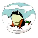 Smoking Frog that sits on cloud tattoo design idea