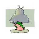 Smoking Frog that sits on cloud tattoo design idea