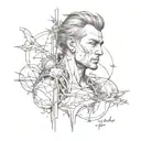 as a man I try to be strong not to show the world my upsets, I focus on ideals and create my own world tattoo design idea