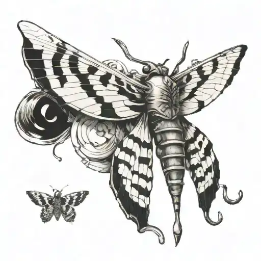 Sphinx moth and sphenoid bone  tattoo design idea
