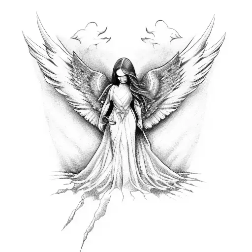 angel war tattoo design idea