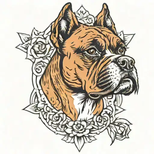 Boxer Dog tattoo design idea