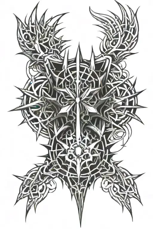 spikes and shadows projected tattoo design idea