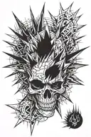 spikes and shadows projected tattoo design idea