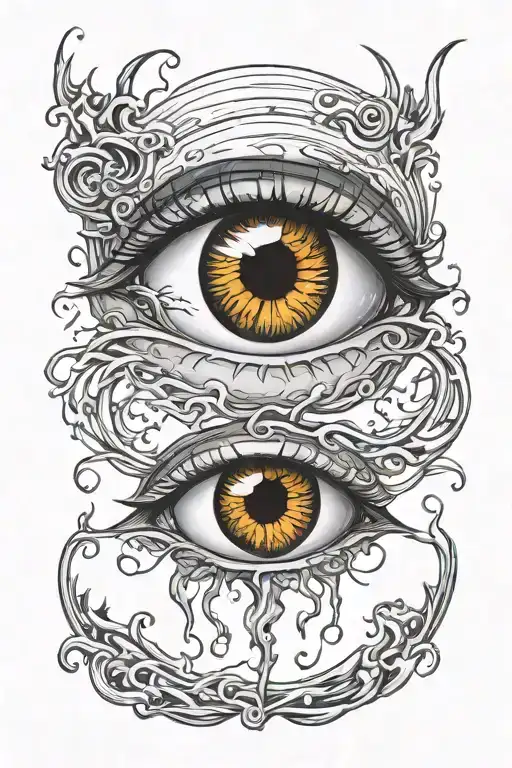 Horror eldritch eye tattoo design idea