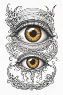 Horror eldritch eye tattoo design idea