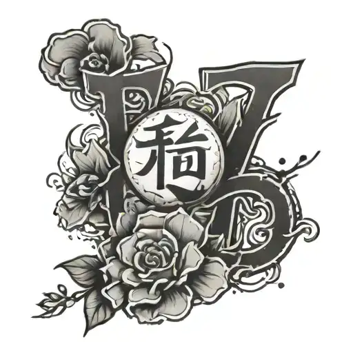 word Love written in japanese tattoo design idea