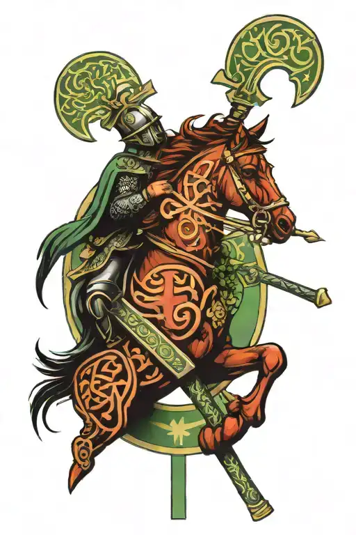 polish hussar Irish Celtic cross tattoo design idea