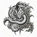 Combine elements from Dragon Ball with mechanical gears to create a futuristic dragon ball tattoo design tattoo design idea