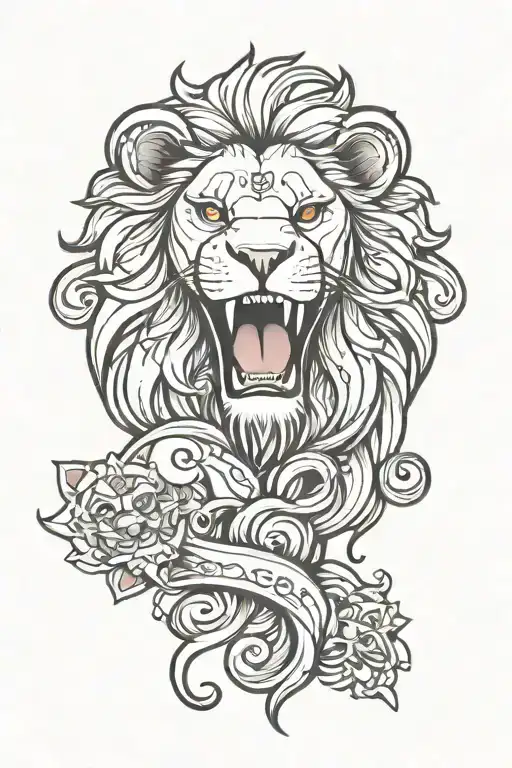 Lion face, puzzle, rainbow , gamer girl tattoo design idea