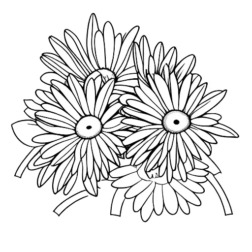 a daisy and a violet with crossing stems tattoo design idea