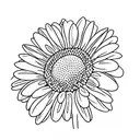 a daisy and a violet with crossing stems tattoo design idea