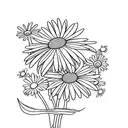 a daisy and a violet with crossing stems tattoo design idea
