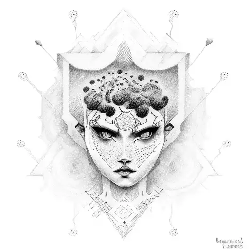 Depression Afro tattoo design idea