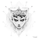 Depression Afro tattoo design idea