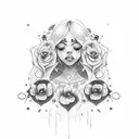 Depression Afro tattoo design idea