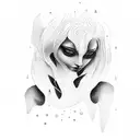 Depression Afro tattoo design idea