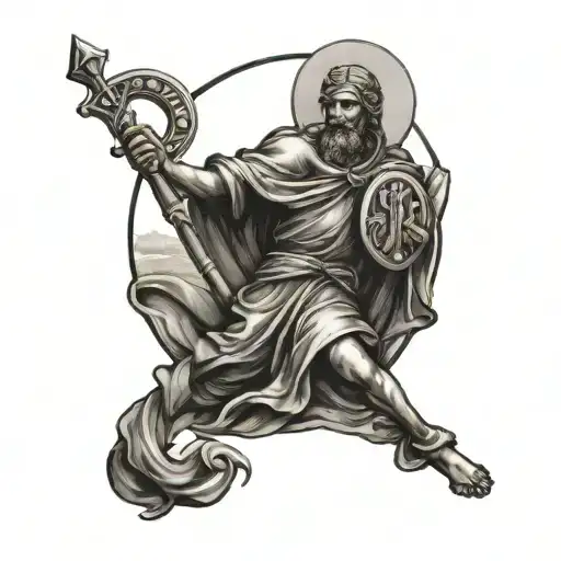 saint Christopher patron Saint tattoo design idea
