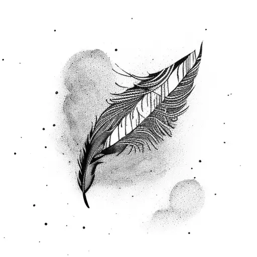 A feather transforming into a flock of birds tattoo design idea