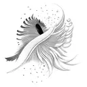 A feather transforming into a flock of birds tattoo design idea