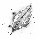 A feather transforming into a flock of birds tattoo design idea