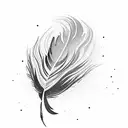 A feather transforming into a flock of birds tattoo design idea
