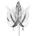 A feather transforming into a flock of birds tattoo design idea