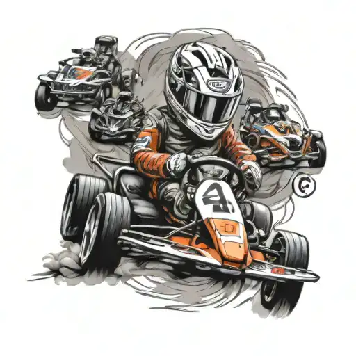go kart driver racing tattoo design idea