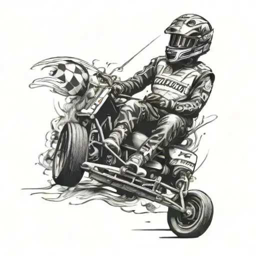 go kart with podium all together tattoo design idea
