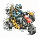 go kart with number 24 on the front  tattoo design idea