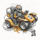 go kart with number 24 on the front  tattoo design idea
