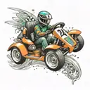 go kart with number 24 on the front  tattoo design idea