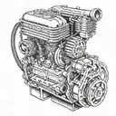 2 stroke go kart engine intertwined tattoo design idea