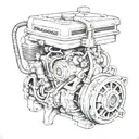 2 stroke go kart engine intertwined tattoo design idea
