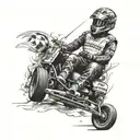 go kart with podium all together tattoo design idea