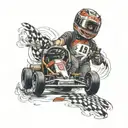 go kart with podium all together tattoo design idea
