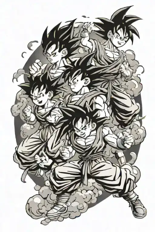 goku gohan goten father tattoo design idea